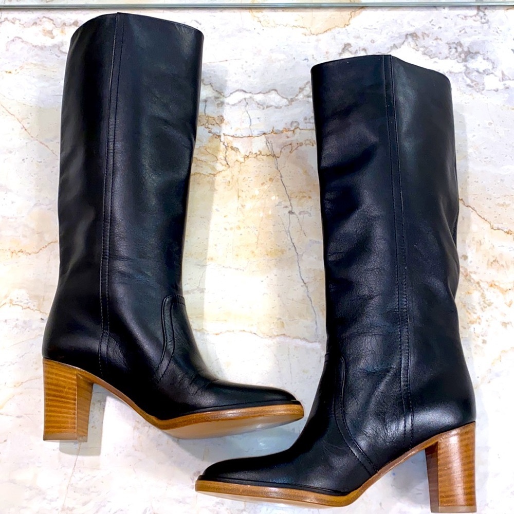 Maison Martin Margiela 22 Heeled Black Leather Boots. New Unworn Condition.